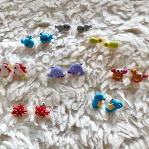 Bundle of 8 Ocean Creature Earrings